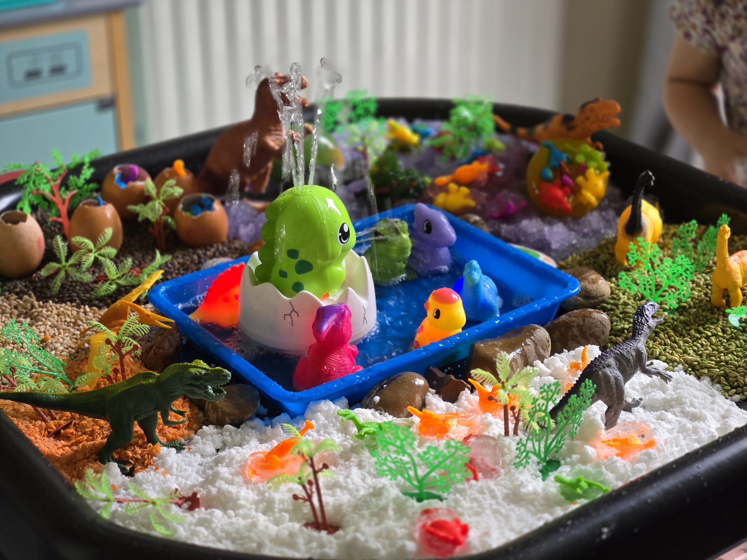 Dinosaur sensory tray